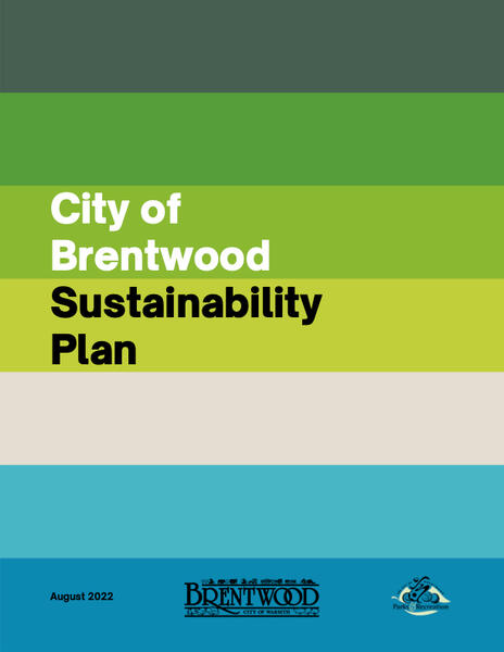 Cover Page for City of Brentwood&#39;s Sustainability Plan